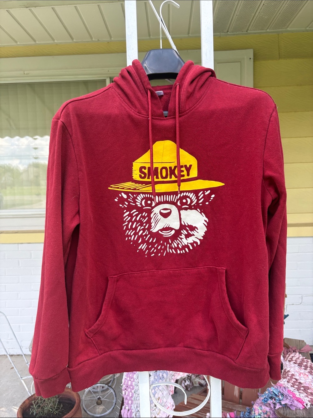 Sonoma Deep Red Smokey Bear Graphic Crewneck Hoodie